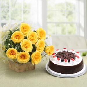 cake and flowers