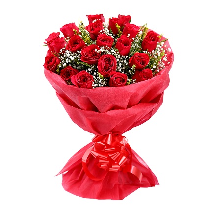 20 red rose bunch