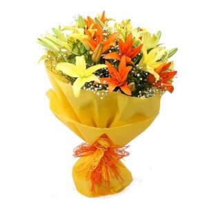 yellow and orange lillies