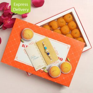 one-kg-moti-chur-ladoo-and-rakhi