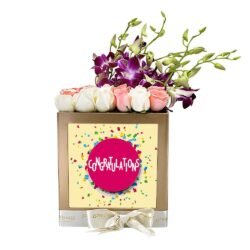 say flowers congrats box