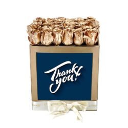 thanks with gold roses