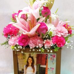 personalized photo flower box