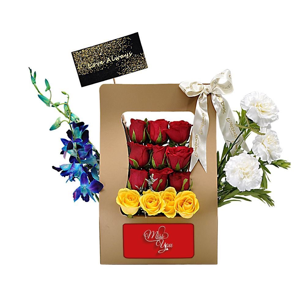 Miss You Customised Flower Box Florist Chain Flower Delivery near me