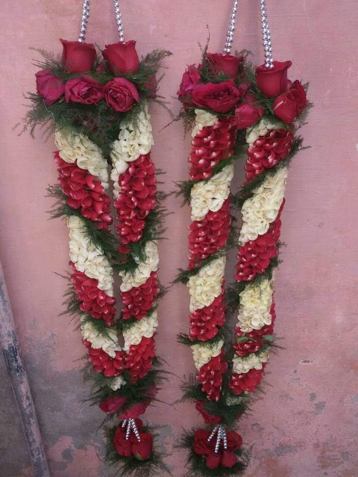 White & Red Petals Varmala price Florist Chain Flower Delivery near me