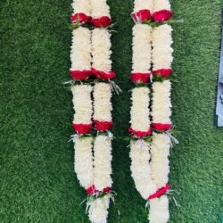 White And Red Rose Varmala