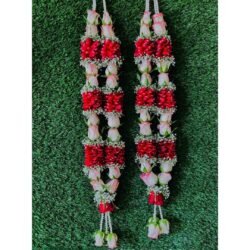 Red Rose Petals And Peach Roses Varmala
