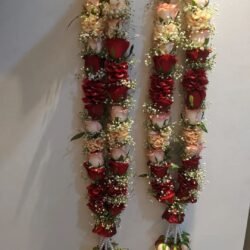 Peach And Red Rose Jaimala